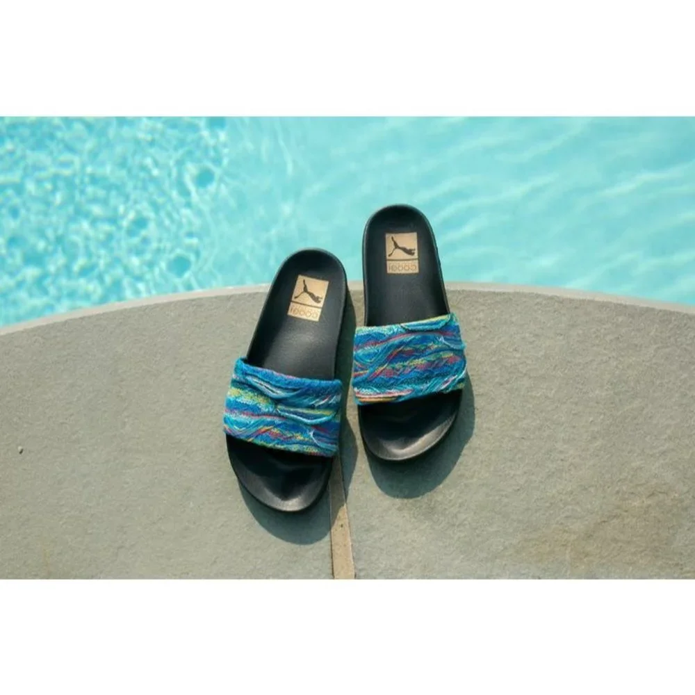 Puma Coogi Multi Color Knit Slide Sandals Womens Size 5.5 / 35.5